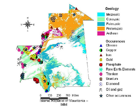 Geological map of Mauritania